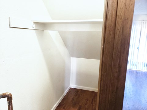 Closet interior beneath the stairs